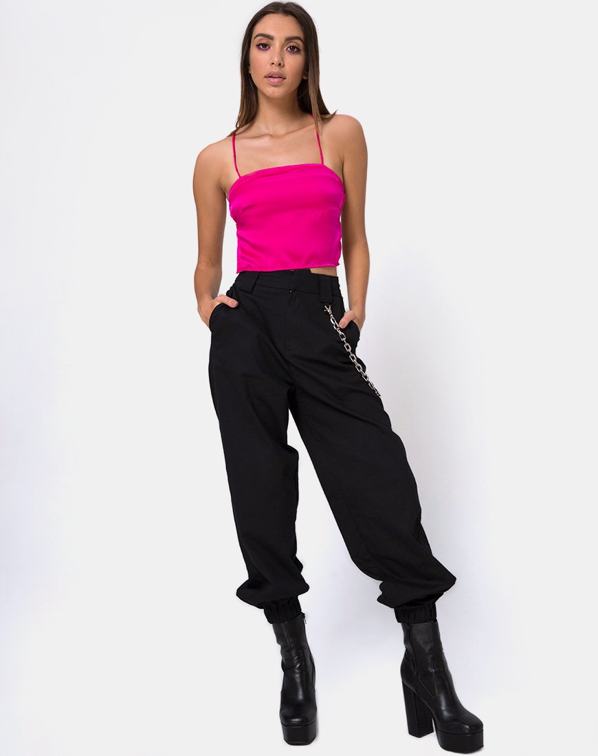 Imagen de Mosley Cami Top en satén rosa fucsia