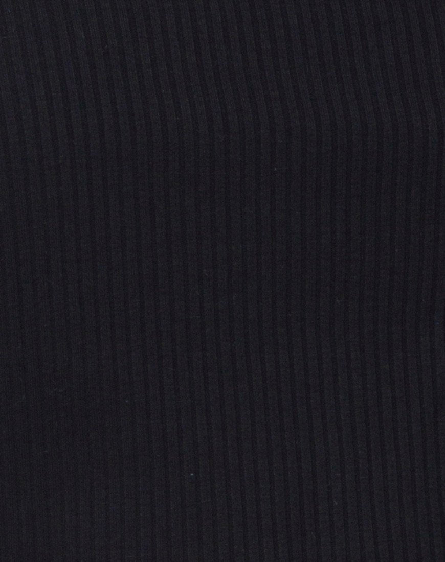 Imagen de Moss Crop Jumper en canalé negro