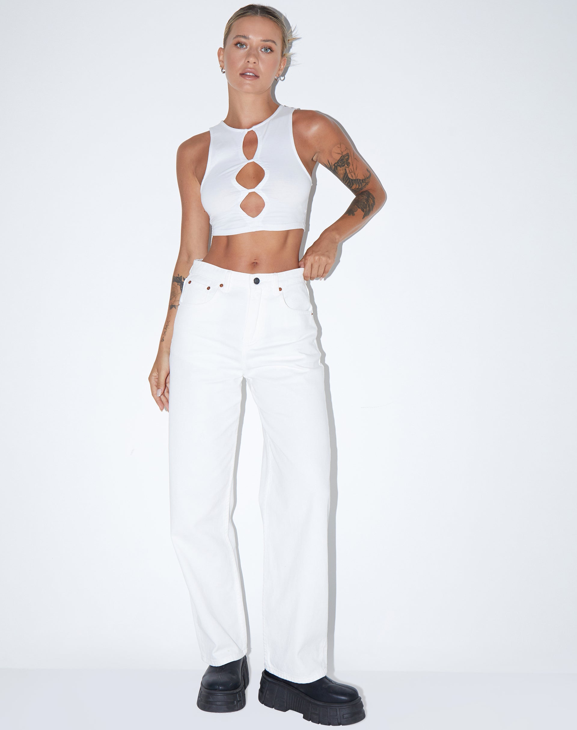 imagen de Danica Crop Top en Lycra Blanco