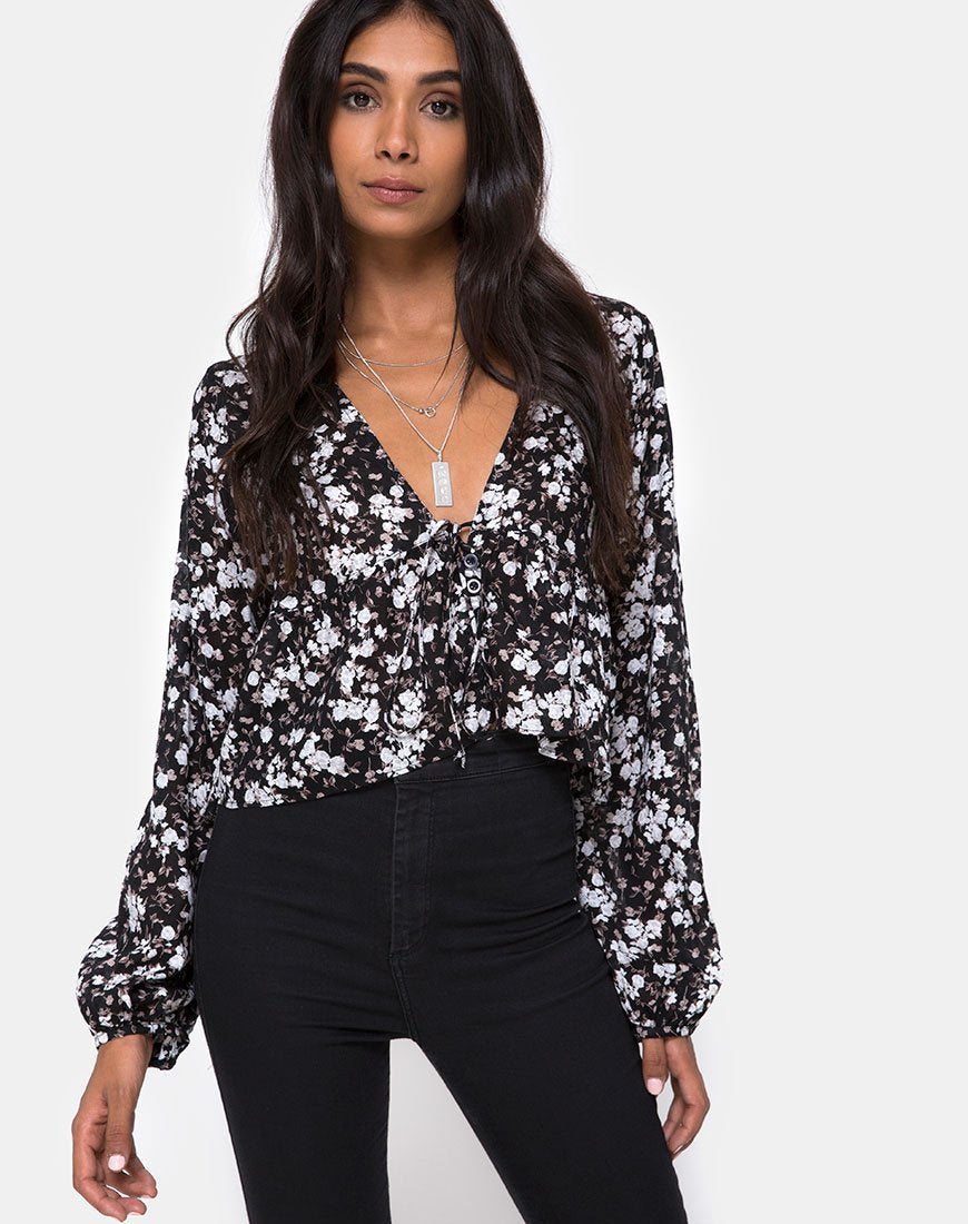 Top Mousye en flor silvestre oscura