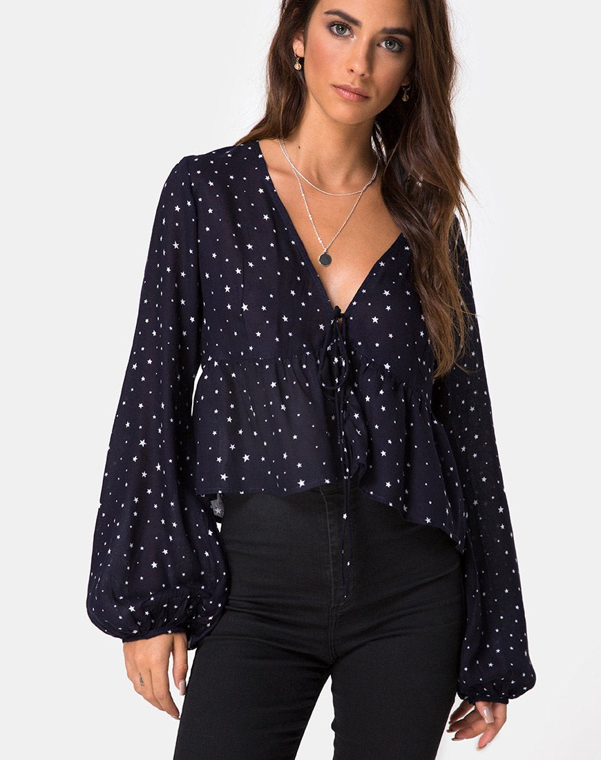 Top Mousye en azul marino Stars Struck