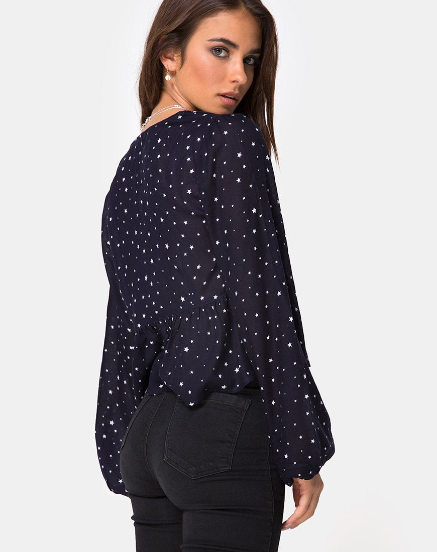 Top Mousye en azul marino Stars Struck