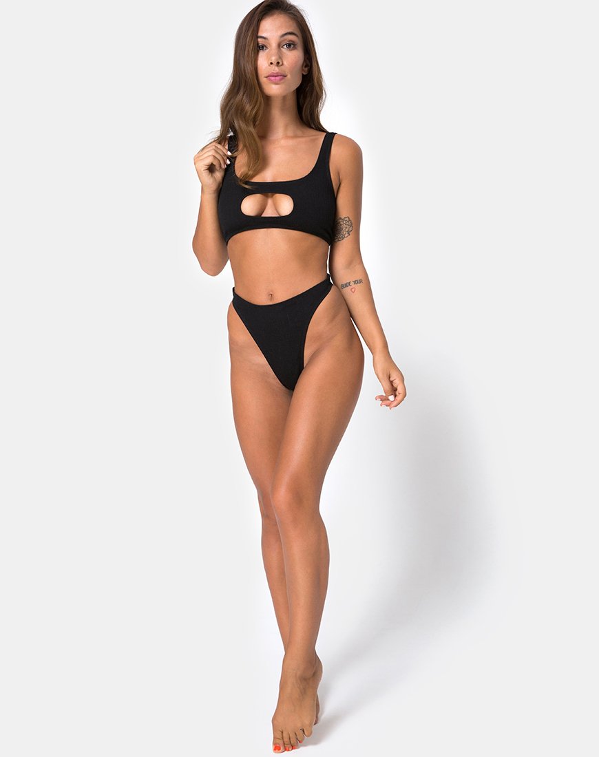 Braguita de bikini Mozu en rib negro