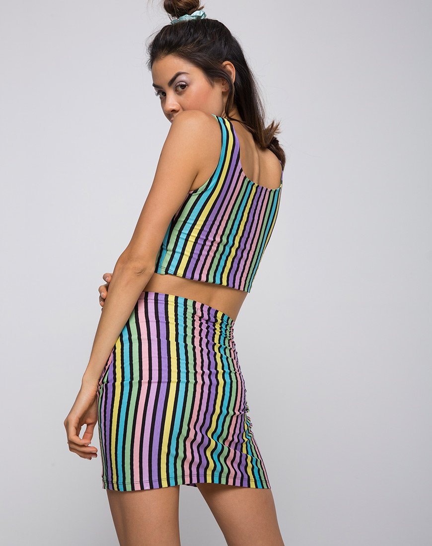 Kimmy Falda Bodycon en New Stripe