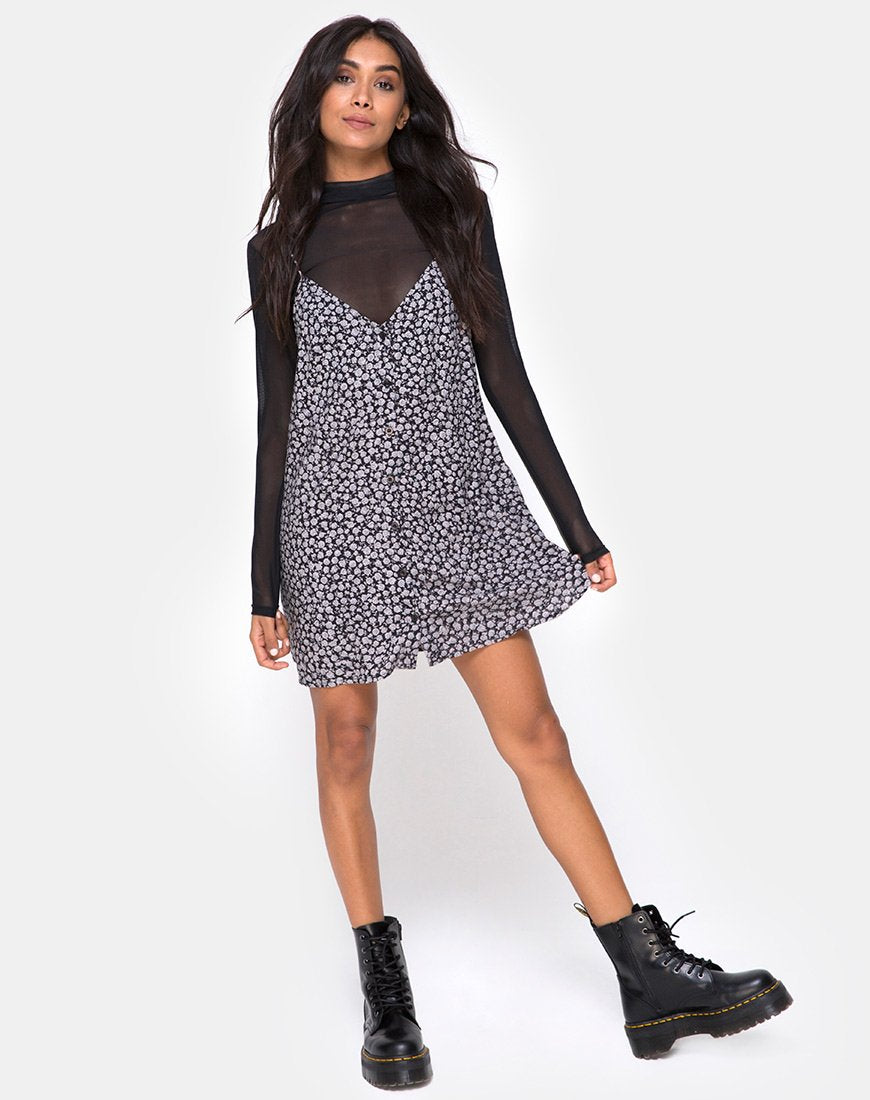 Imagen de Sanna Slip Dress in Ditsy Rose Negro