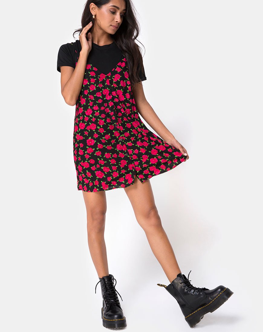 Imagen de Sanna Slip Dress in Red Bloom