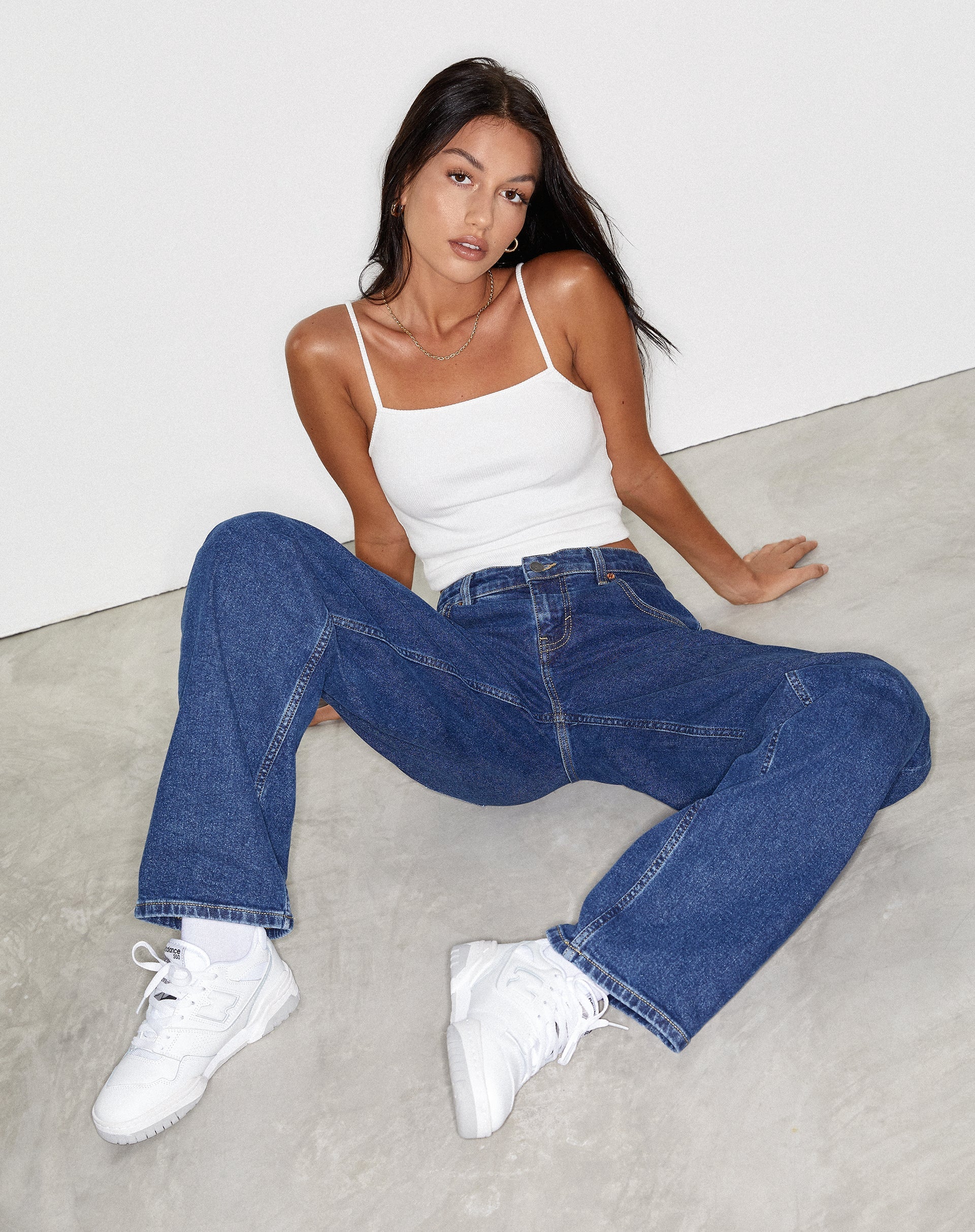 imagen de Low Rise Parallel Jeans en azul años 90
