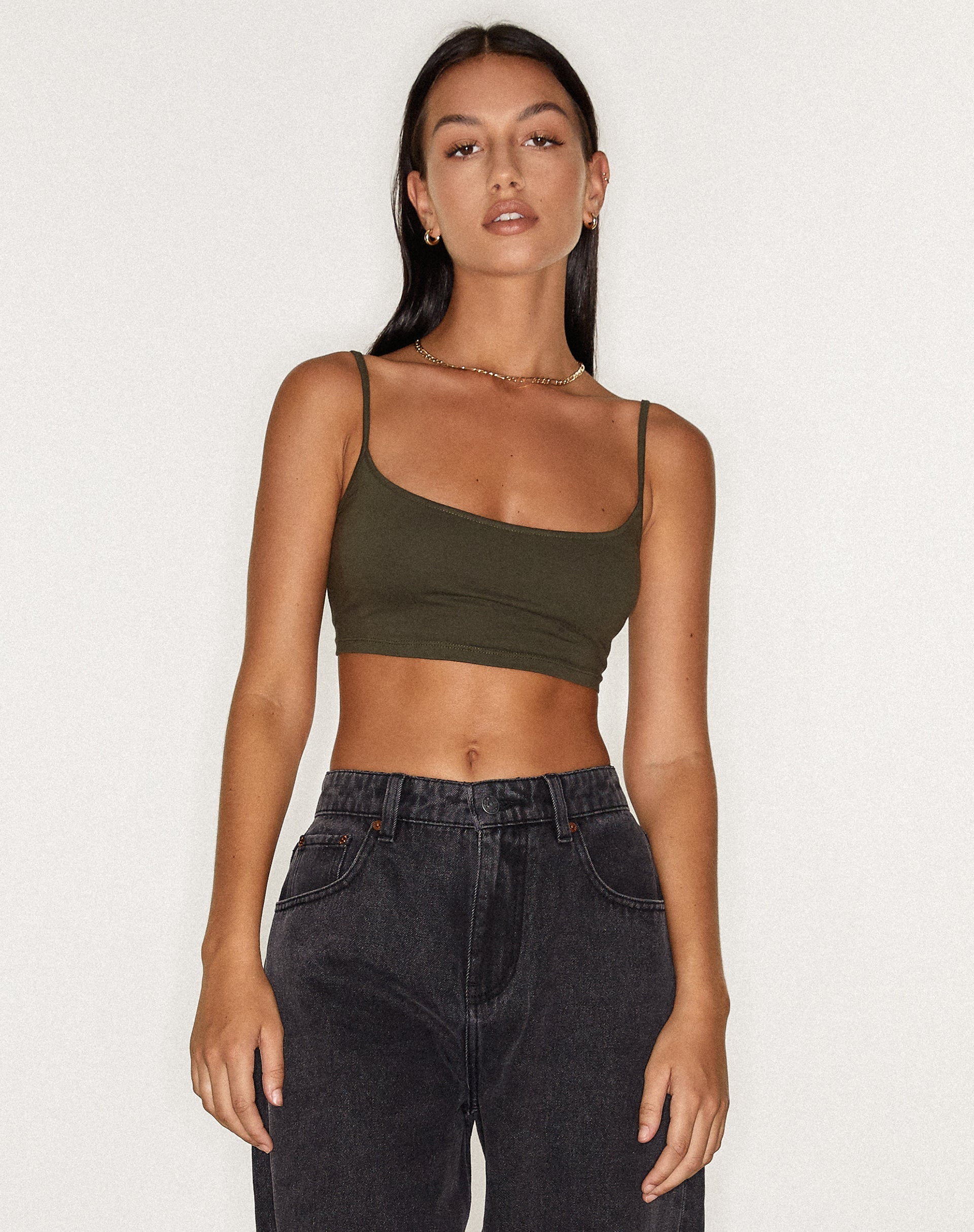 Imagen de Keenan Crop Top en Lycra Oliva