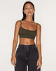 Imagen de Keenan Crop Top en Lycra Oliva