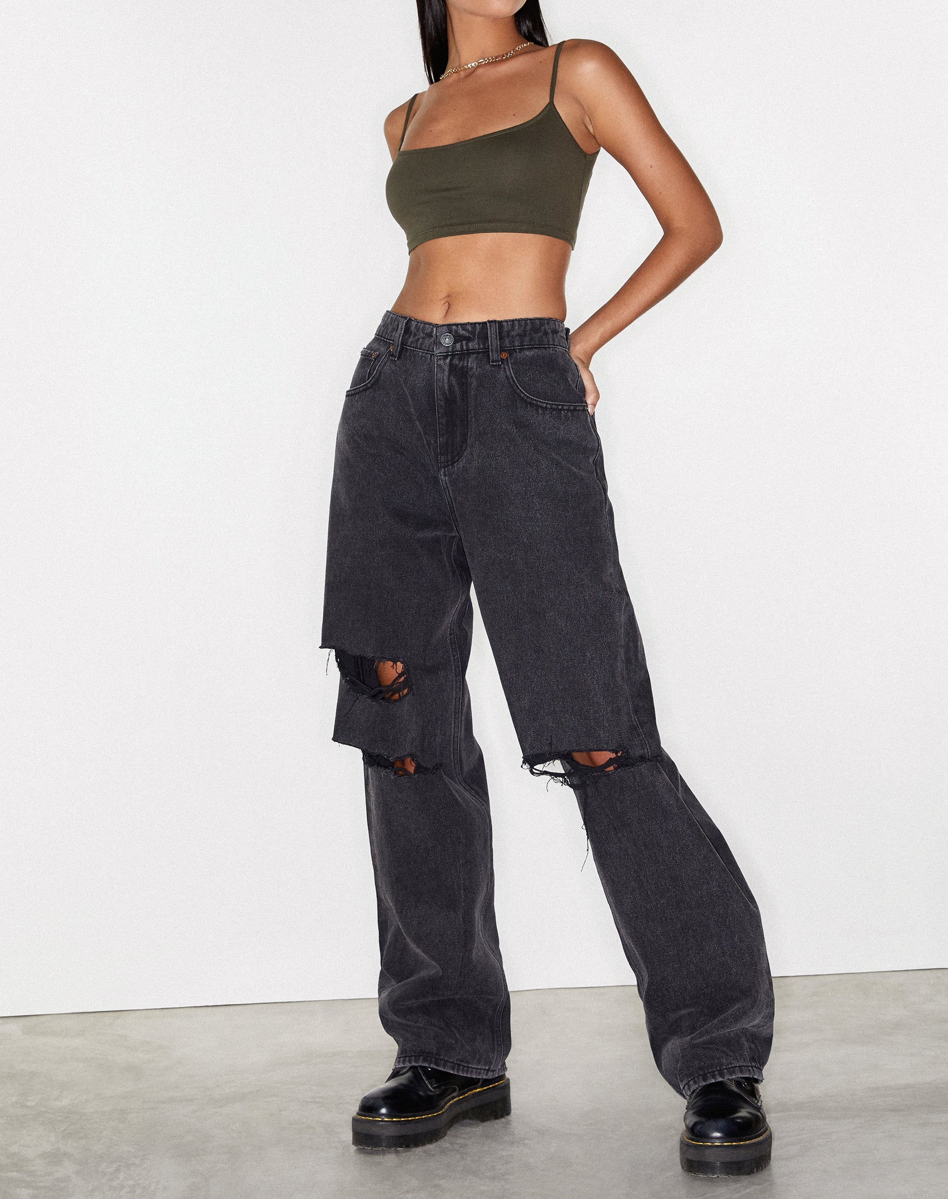 Imagen de Rips Parallel Jeans en Black Wash