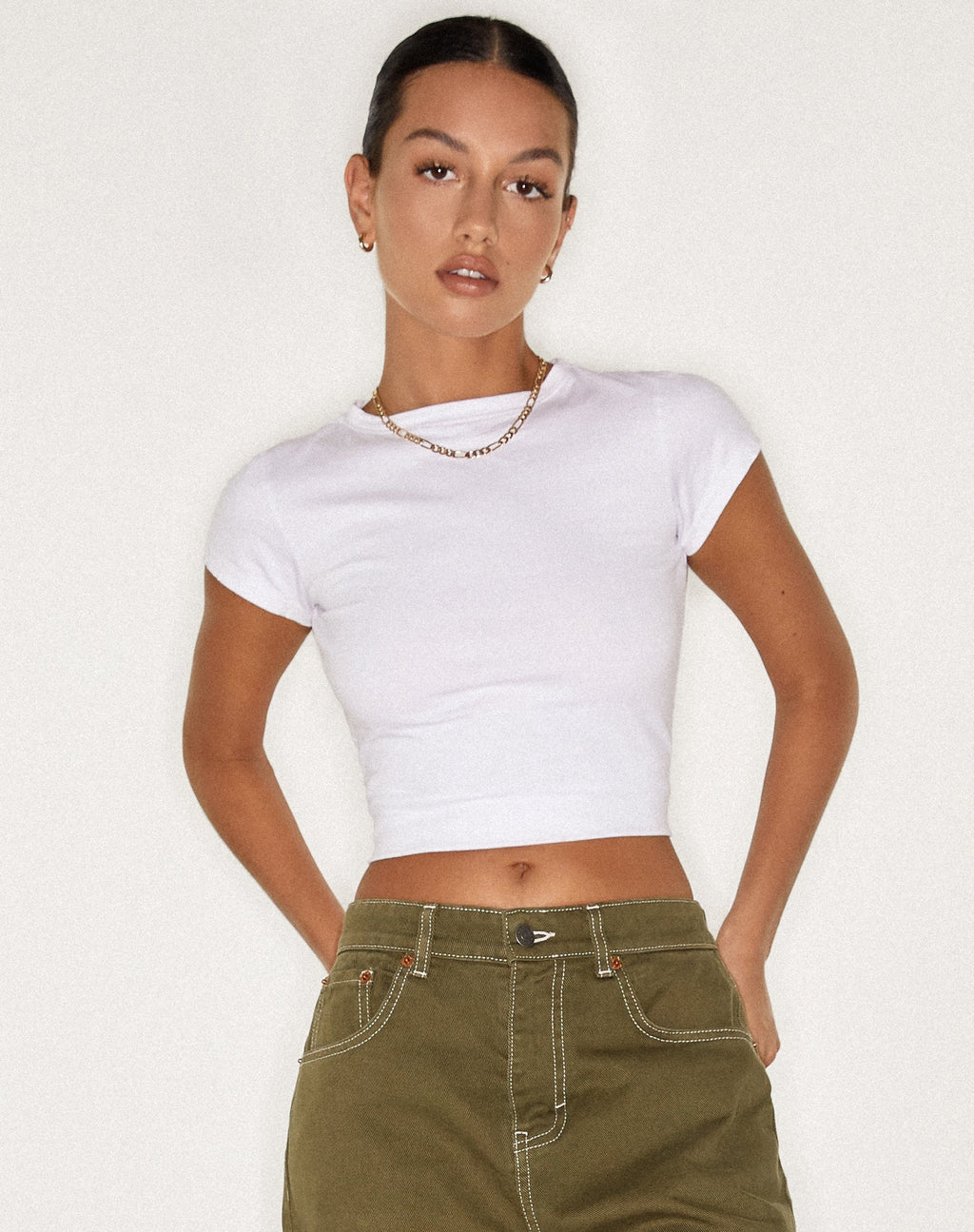 Surtie Crop Top en Lycra Blanco
