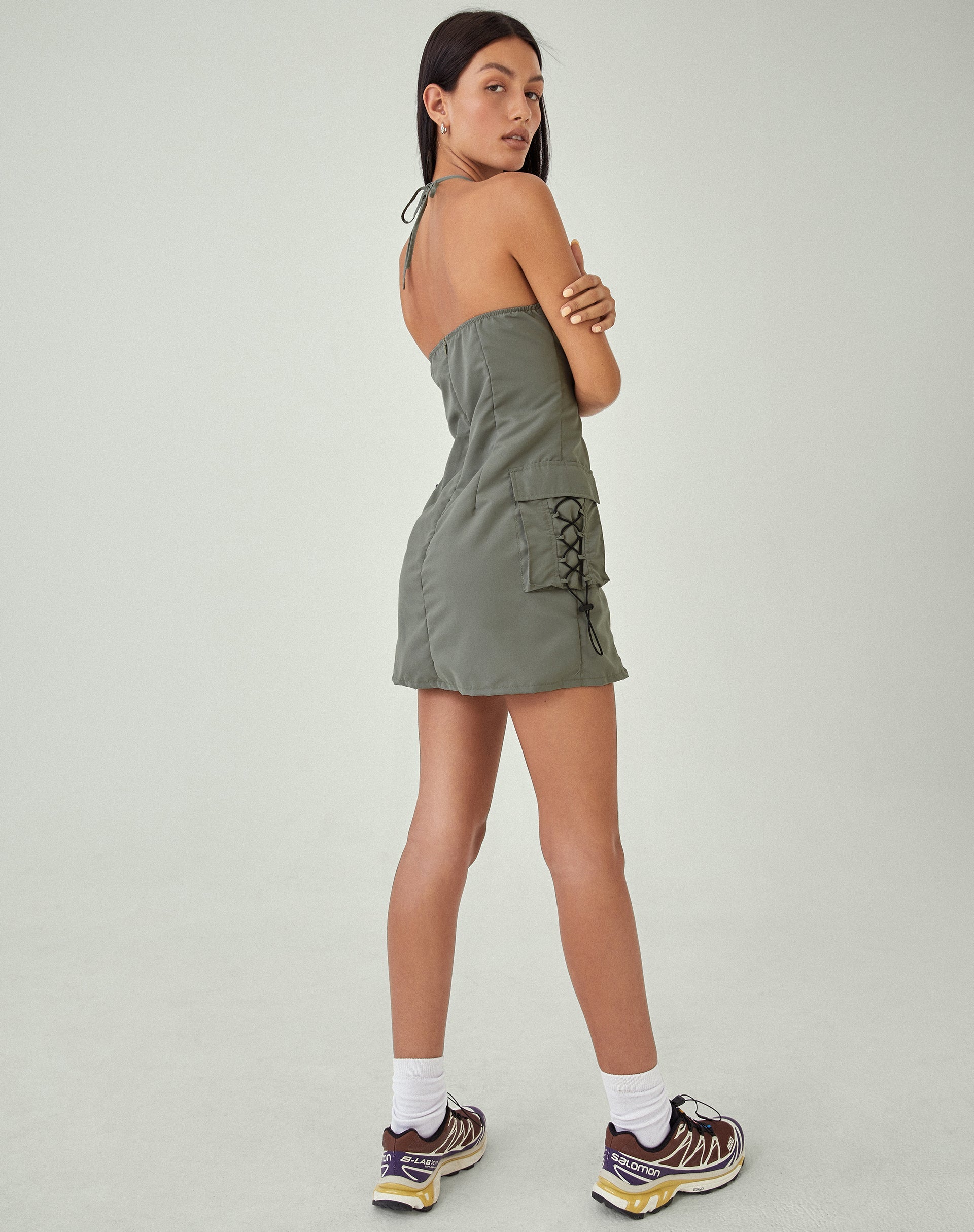 Imagen de MOTEL X JACQUIE Schmidt Mini Vestido en Gris