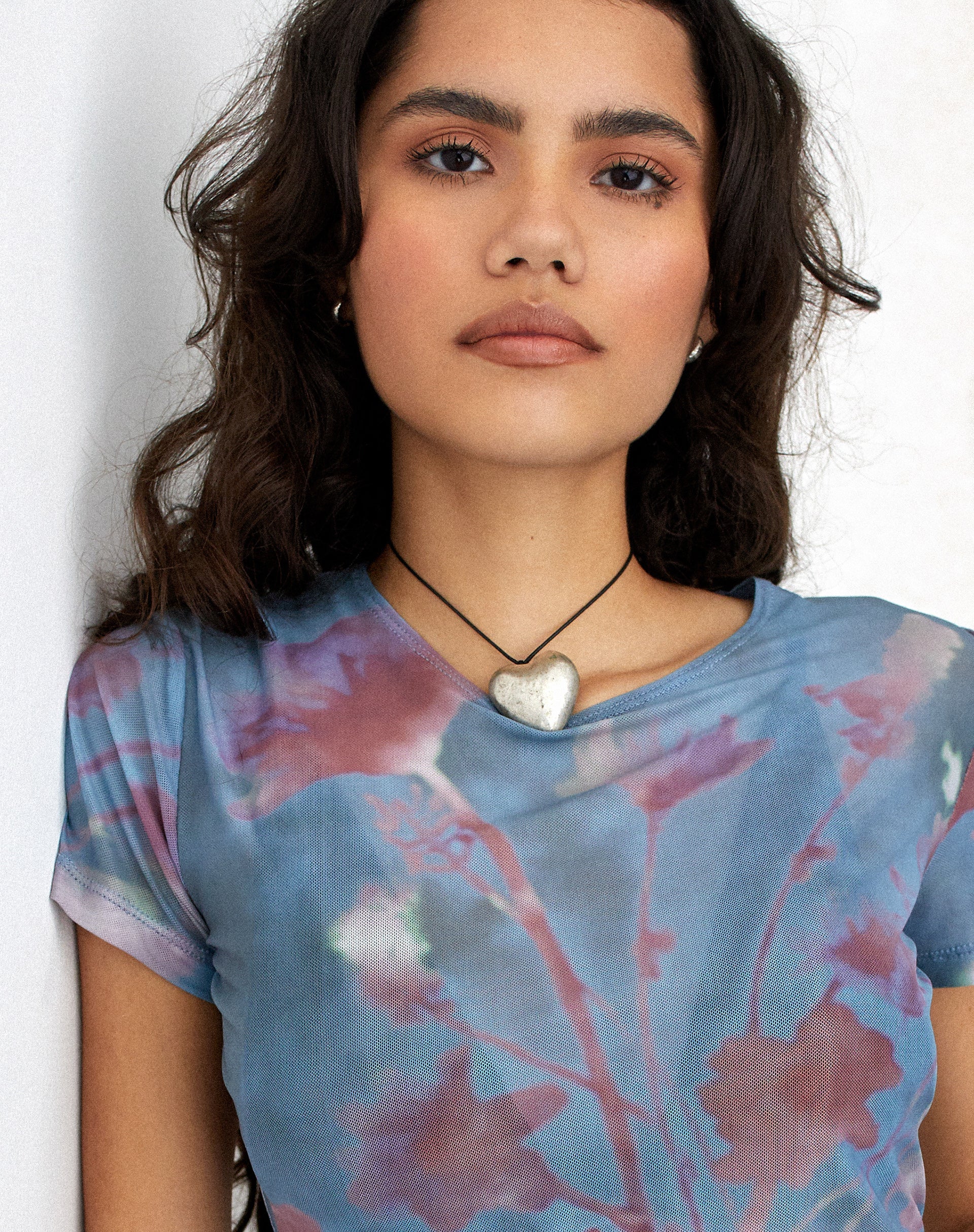 imagen de MOTEL X JACQUIE Tonia Top Estampado en Malla Lumen Azul