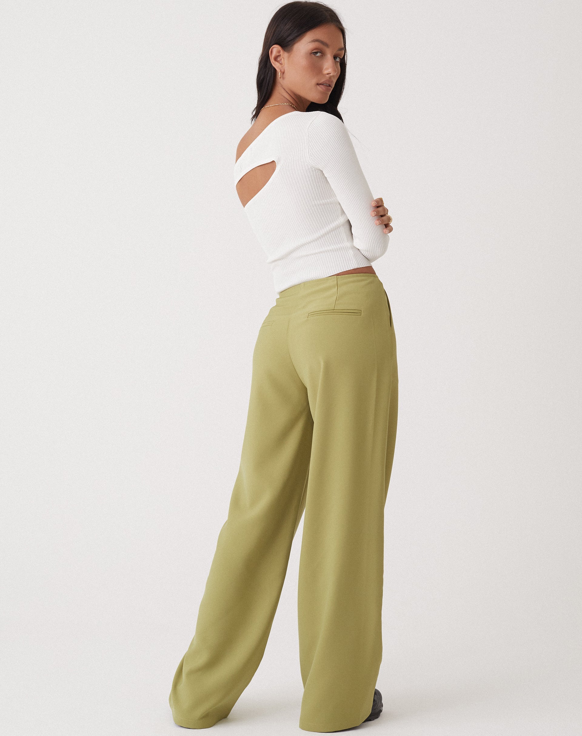 imagen de MOTEL X OLIVIA NEILL Amadi Wide Leg Trouser en Tailoring Seamfoam Verde