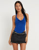 imagen de Nabas Cowl Neck Slinky Top en Azul Real