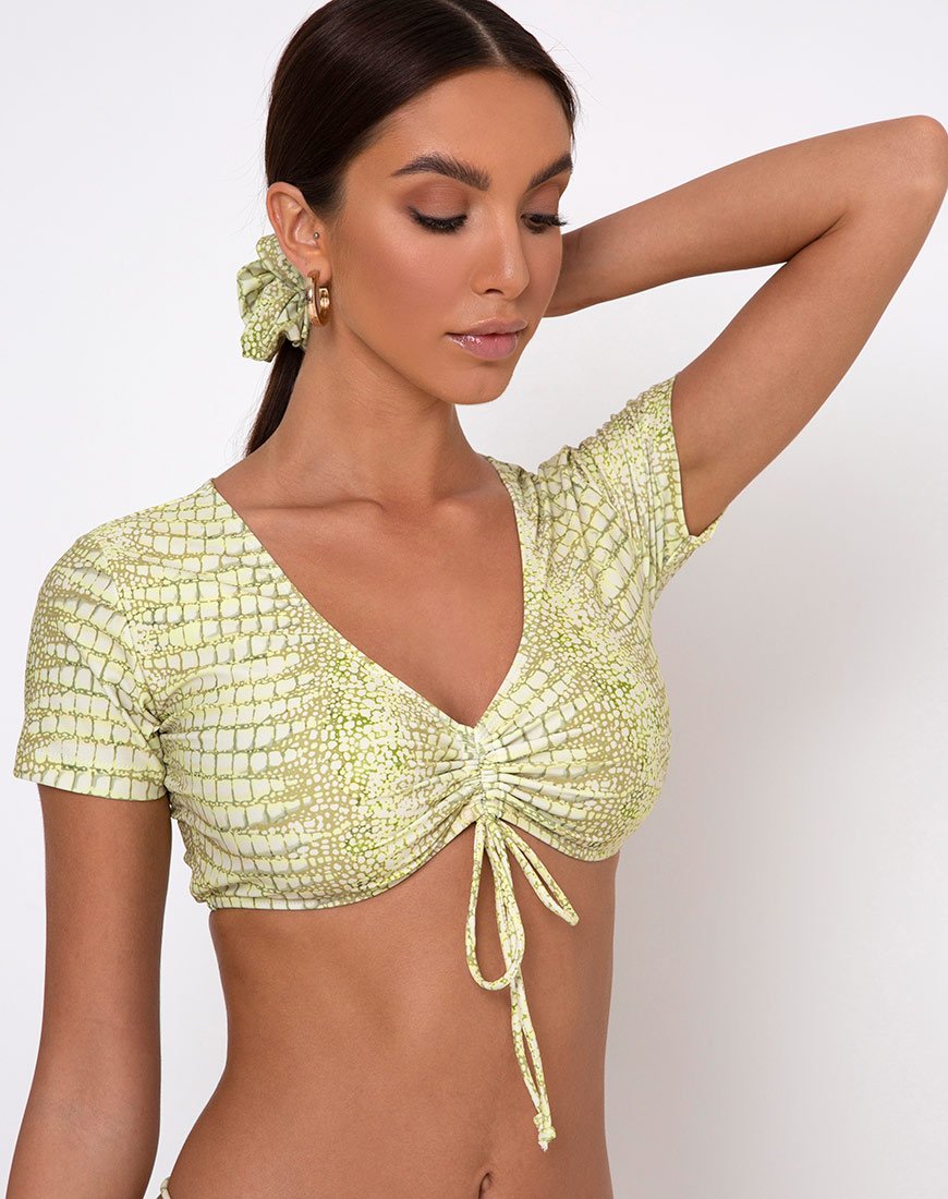 Top de bikini Nachi en verde cocodrilo