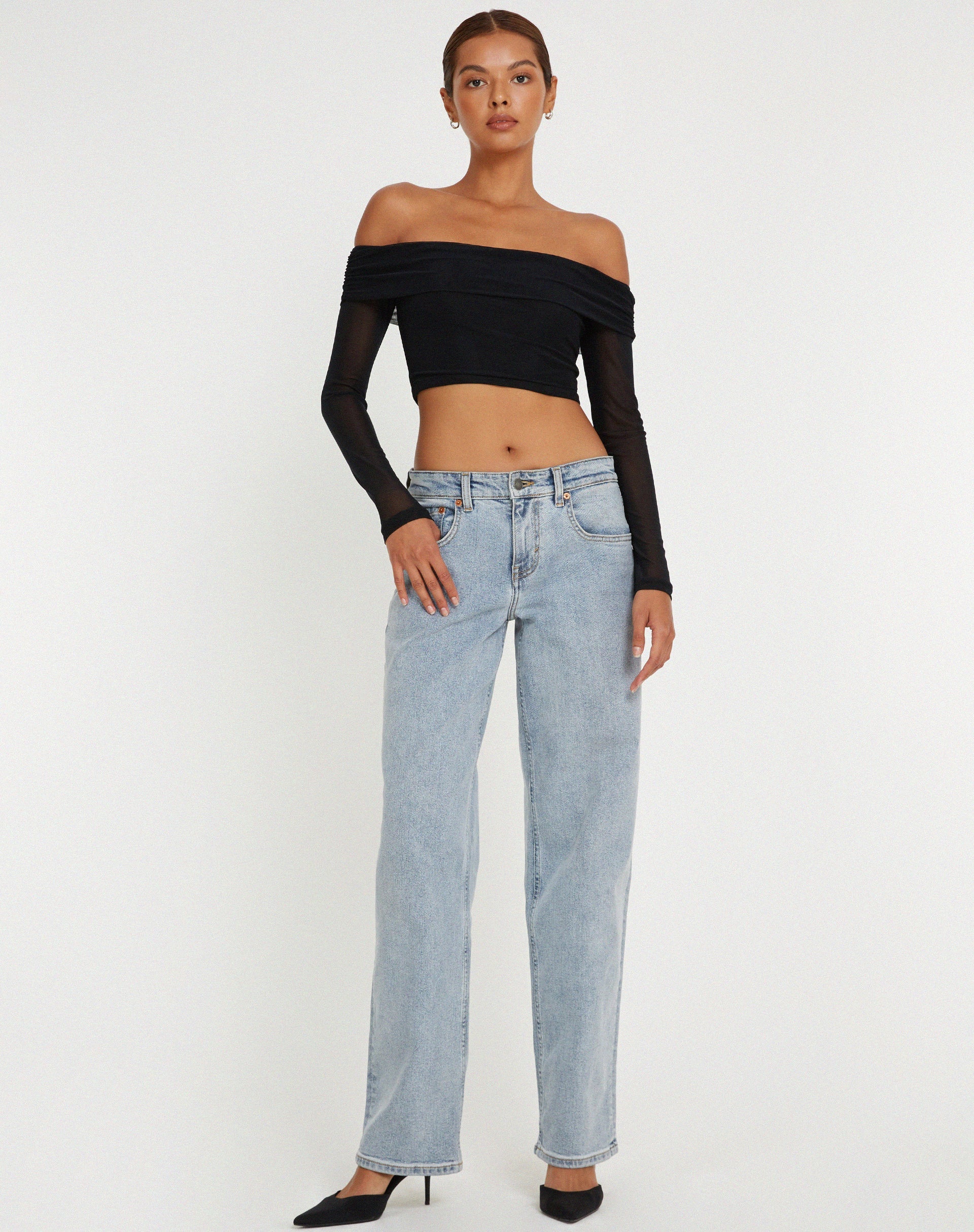 imagen de Nagini Bardot Crop Top en Negro