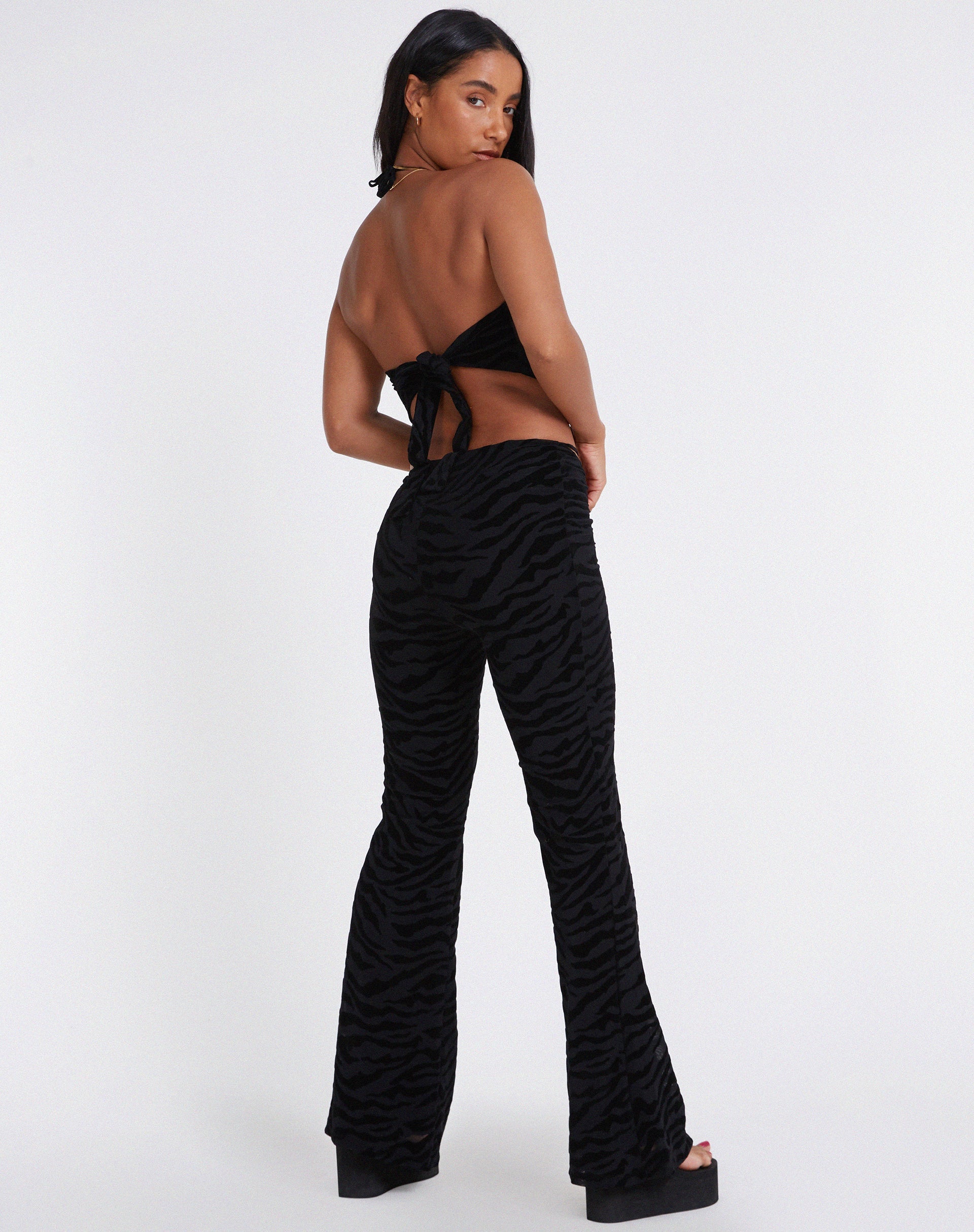 imagen de Nancha Flare Trouser en Zebra Flock Negro