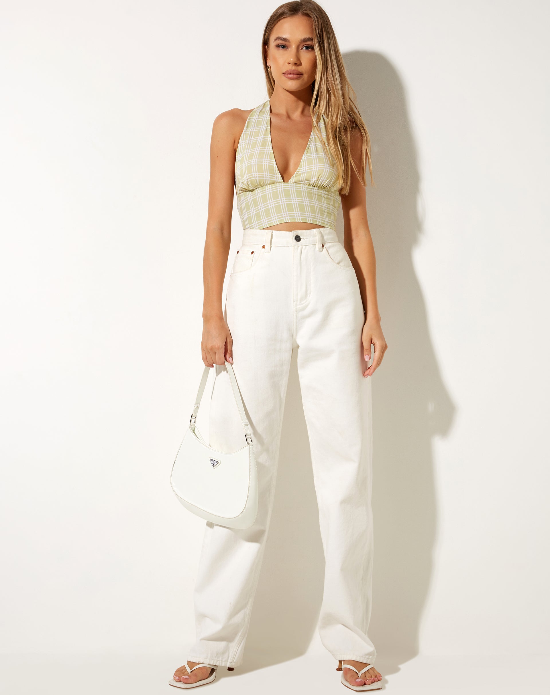 Imagen de Nanda Crop Top en cuadros salvia