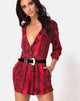 Imagen de Nanic Plunge Playsuit en rojo serpiente