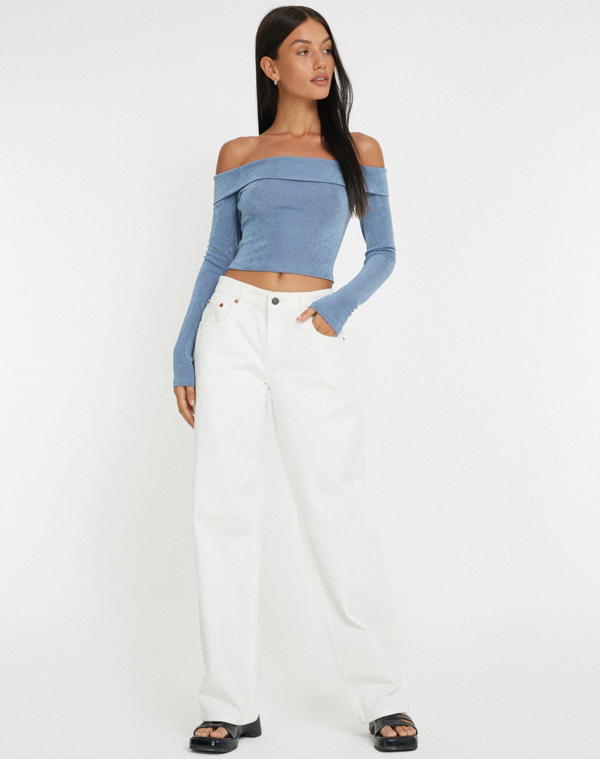 imagen de Nasari Crop Top en Gris Azulado