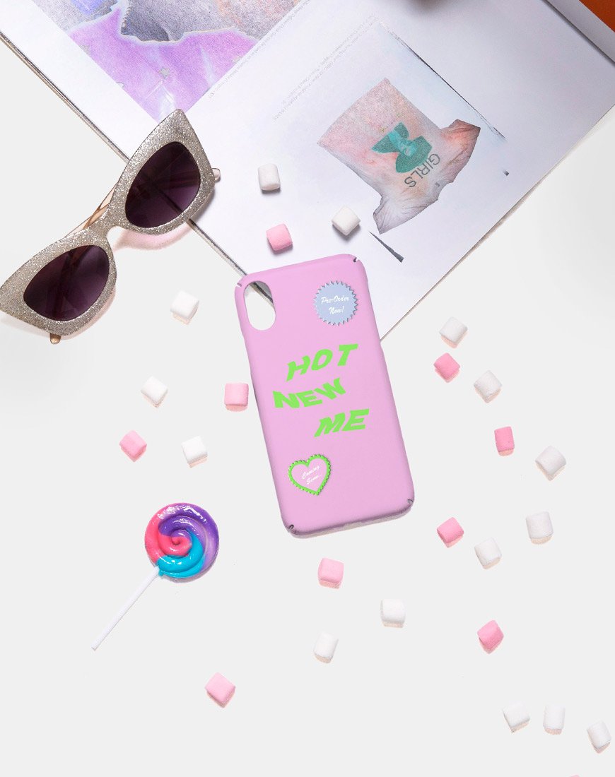 Image of Funda para teléfono en rosa mate con Hot New Me X Top Girl