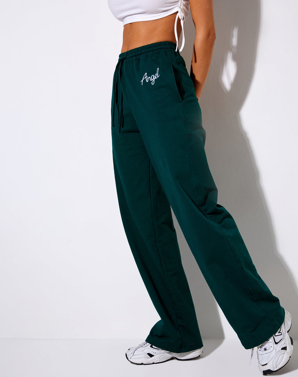 Jogger de Nattan en verde botella 'Angel' bordado