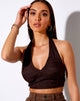 Imagen de Naya Crop Top en satén cebra Chocolate amargo
