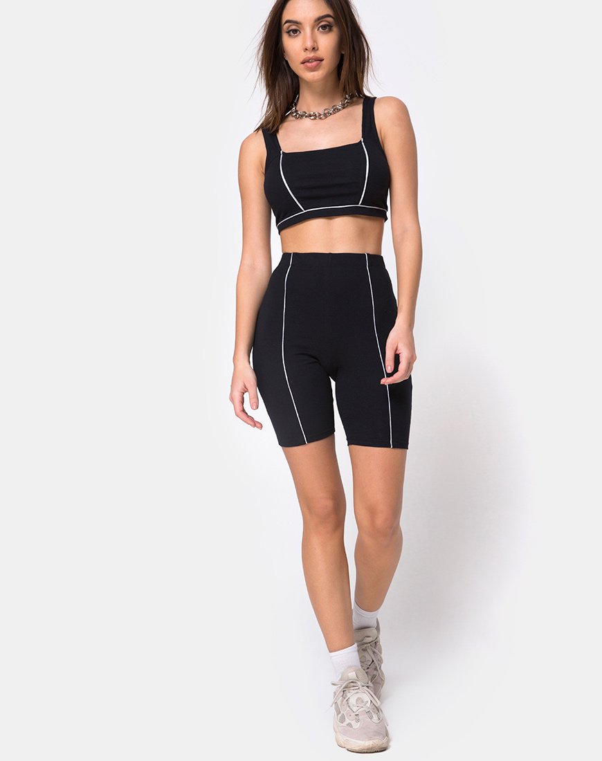 Imagen de Neho Cycle Short en negro con ribetes
