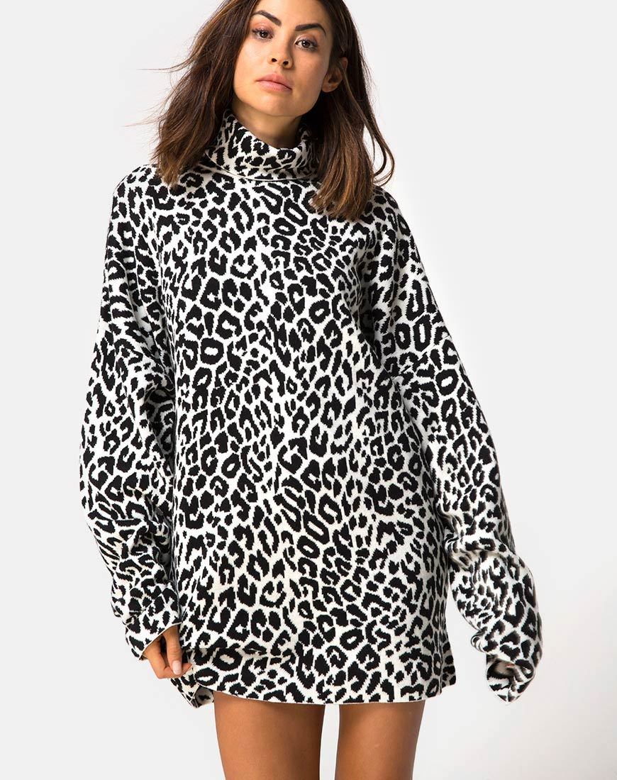 Imagen de Neivie Jersey de cuello alto en punto animal