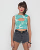 Imagen de Motel Nel Crop Top Bikini Top en Jumputan Tie Dye Pepermint