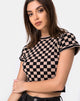 Imagen de Nelle Crop Top en Checkerboard Tan