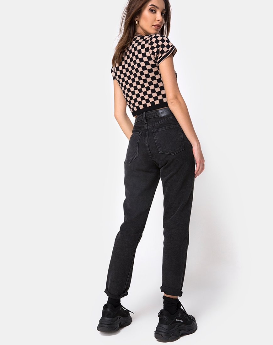 Imagen de Nelle Crop Top en Checkerboard Tan