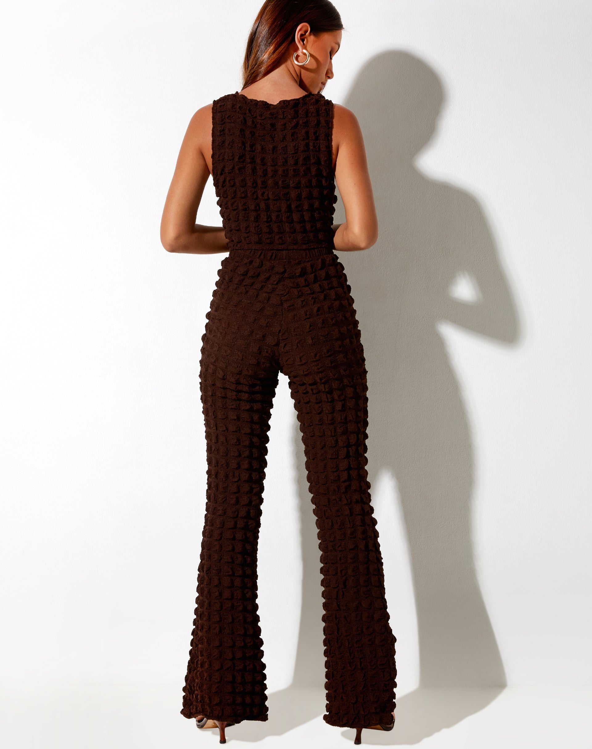 Imagen de Neno Crop Top de punto burbuja Marrón