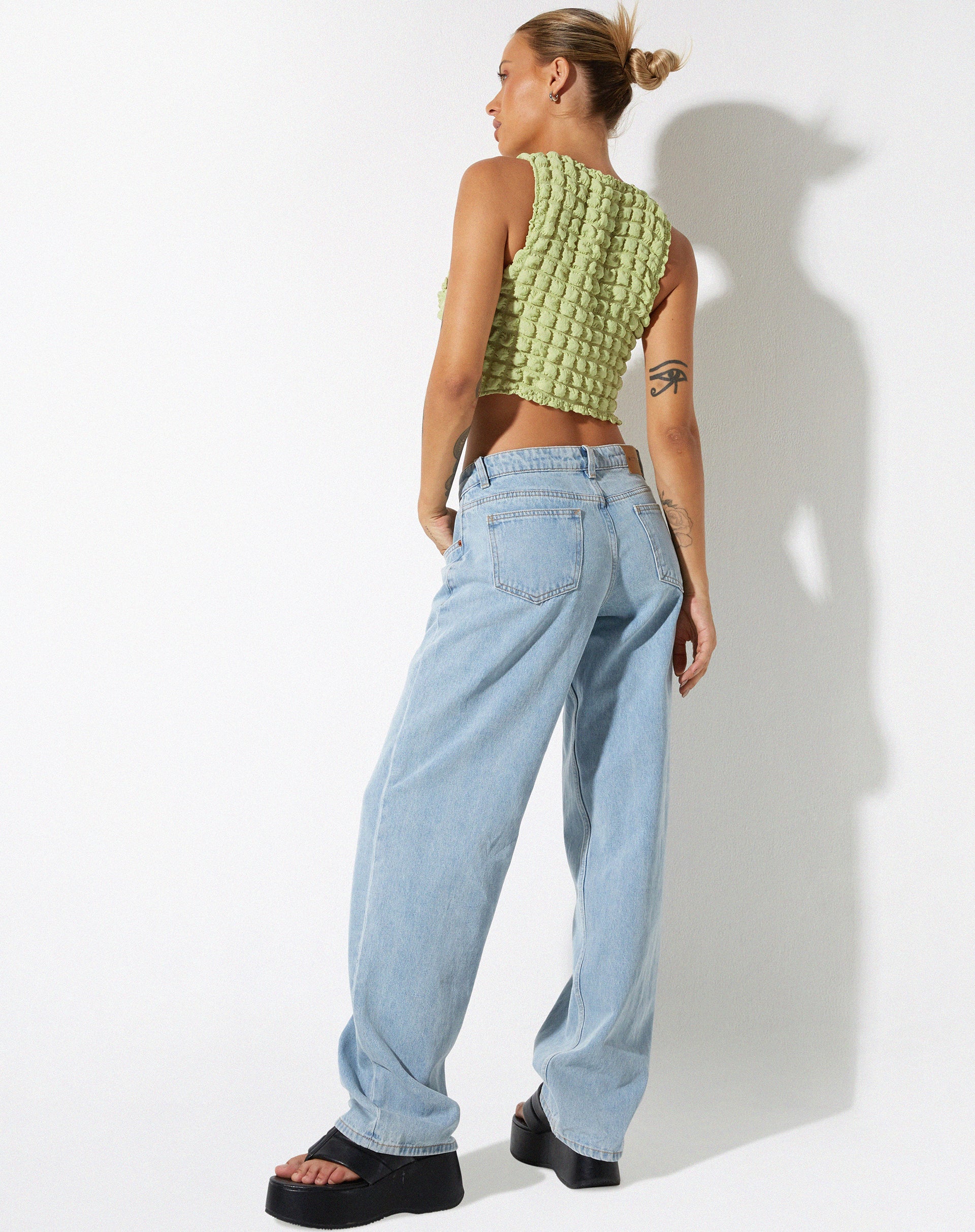 imagen de Neno Crop Top en Big Bubble Jersey Pastel Lime