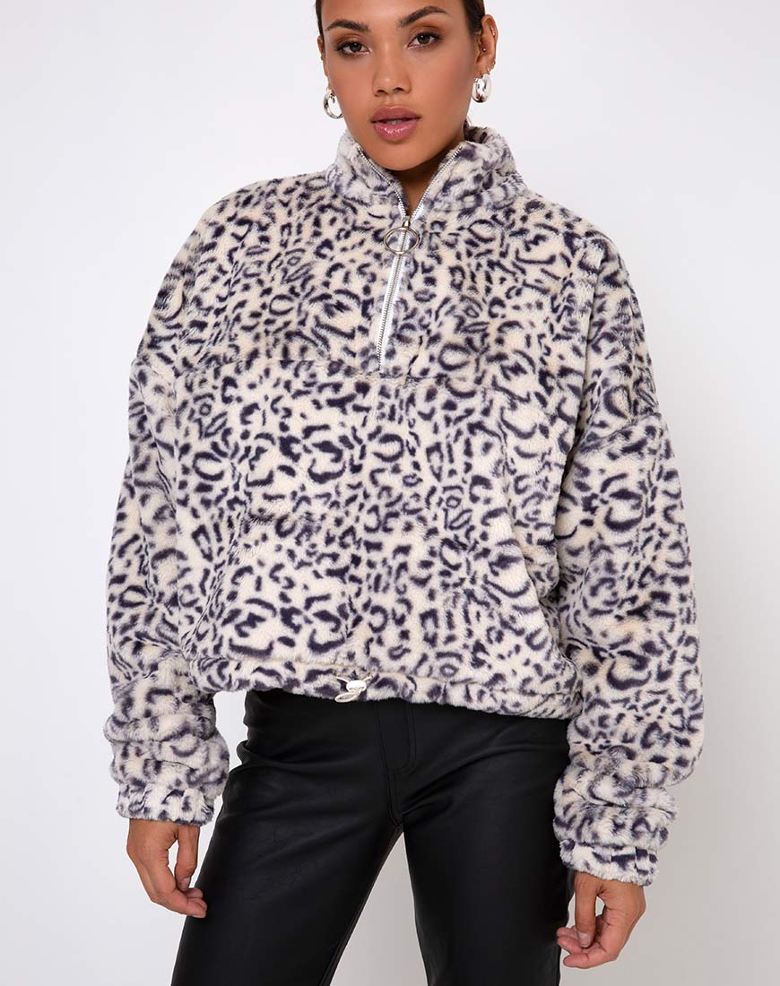 Imagen de la chaqueta Nero Ring Pull de leopardo blanco