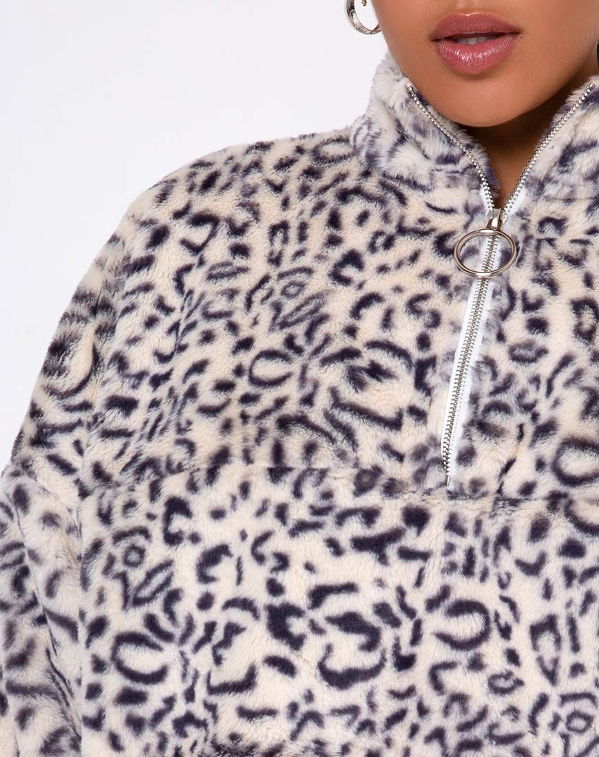 Imagen de la chaqueta Nero Ring Pull de leopardo blanco