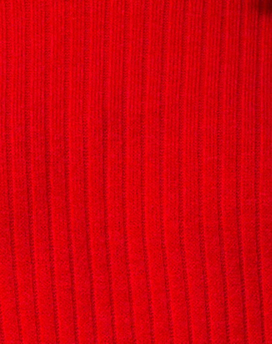 Imagen del vestido Neve de cuello alto en rojo