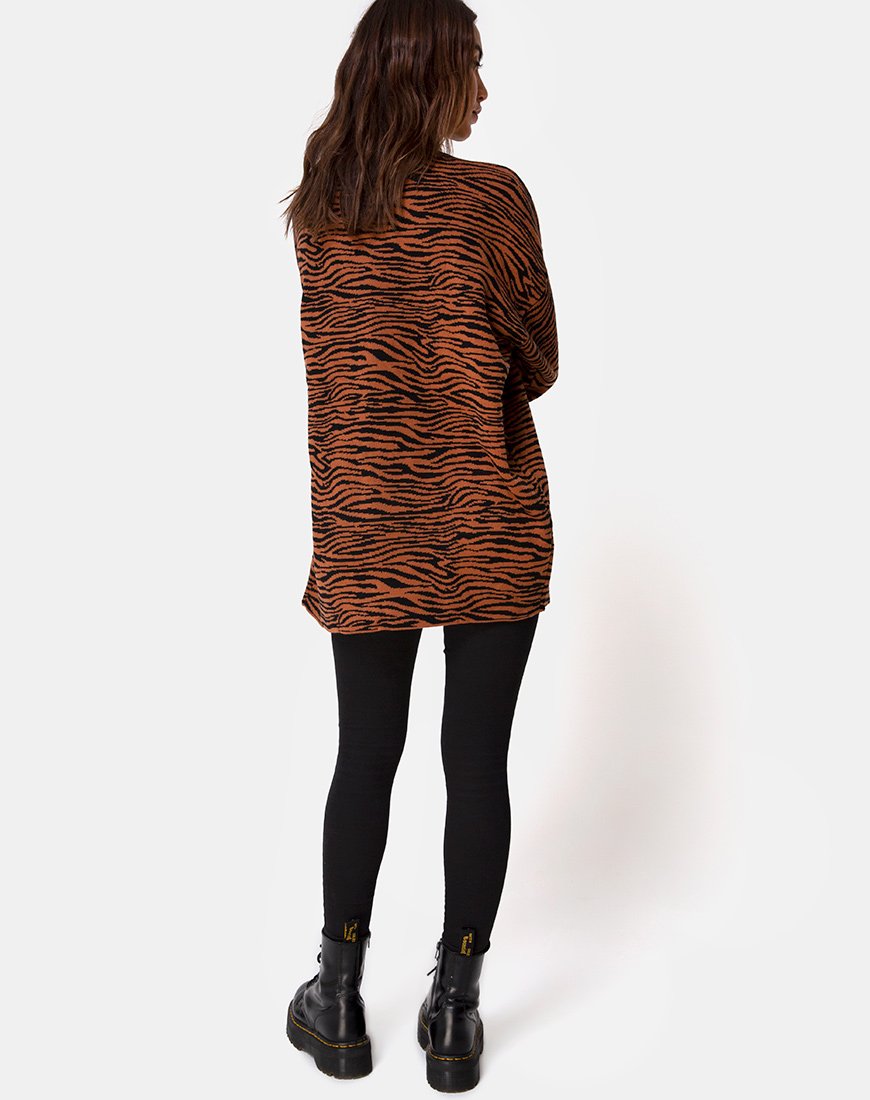 Imagen de Neivie Roll Neck Jumper in Tiger Knit Marrón