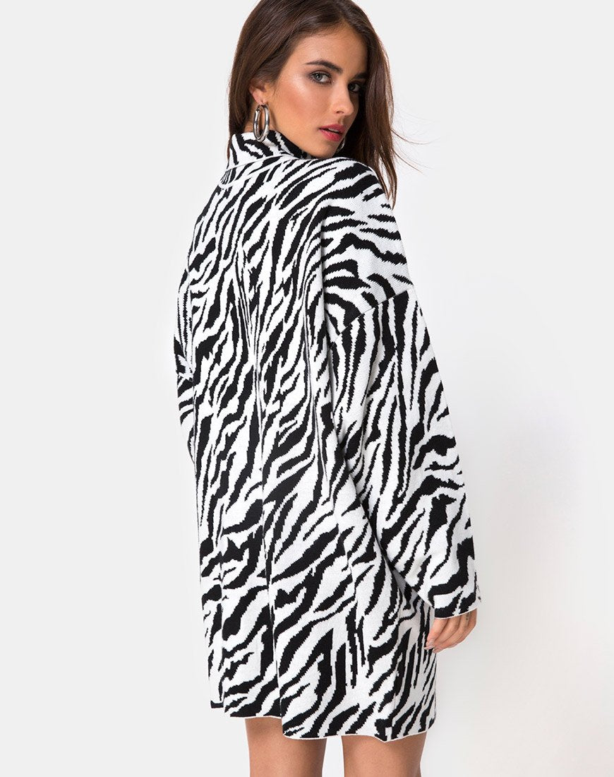Imagen de Neivie Jumper Dress in Zebra B/N