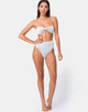 Imagen de la braguita de bikini Nima de canalé arrugado Blanco