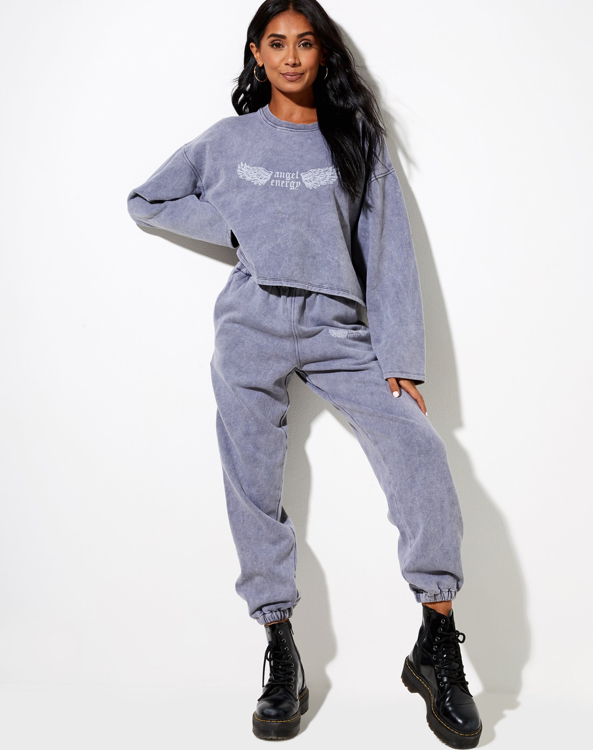 Imagen de Niyo Sudadera en Charcoal Wash Angel Energy Wings