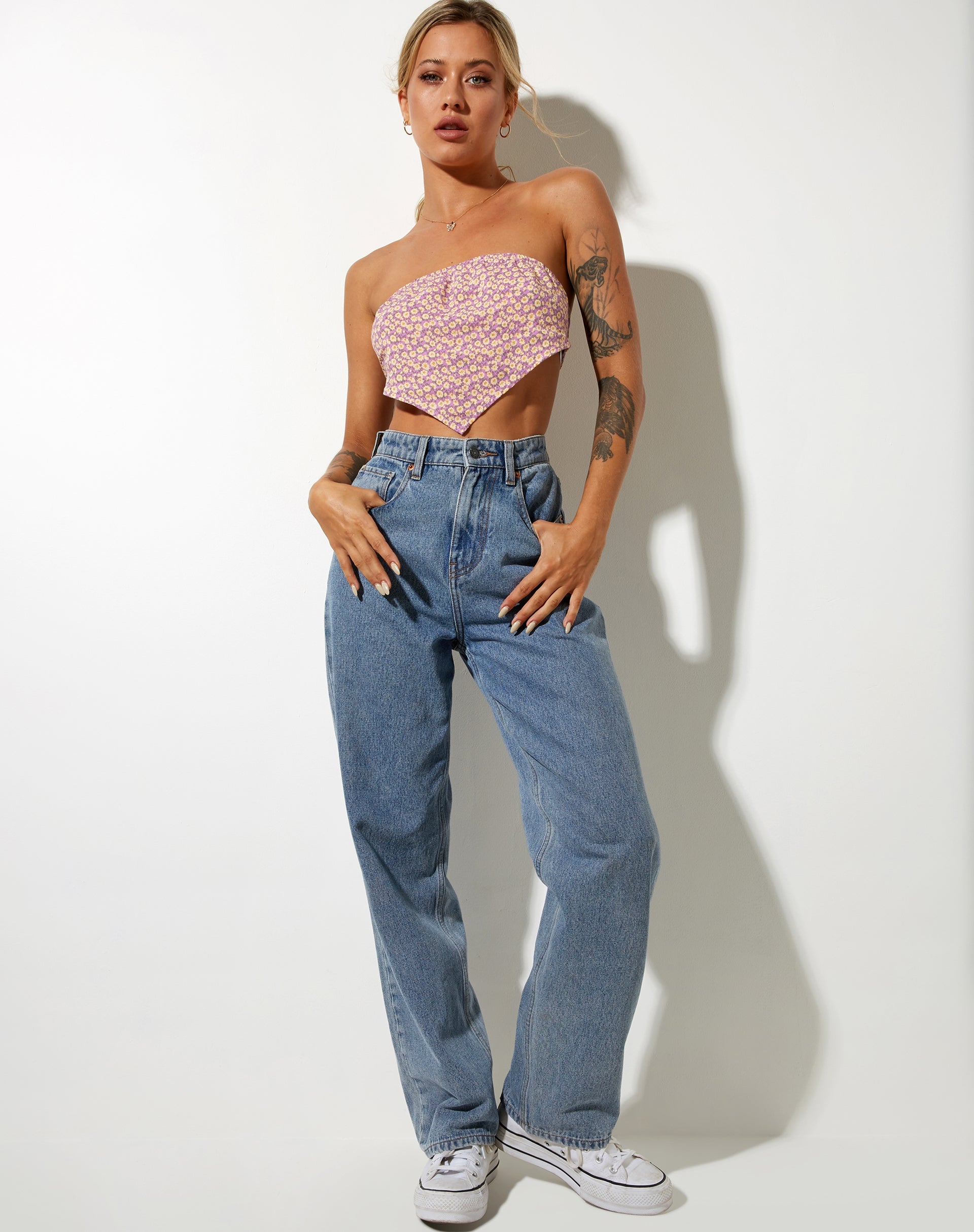 Imagen de Nolda Crop Top en Flower Fun Lila Limón