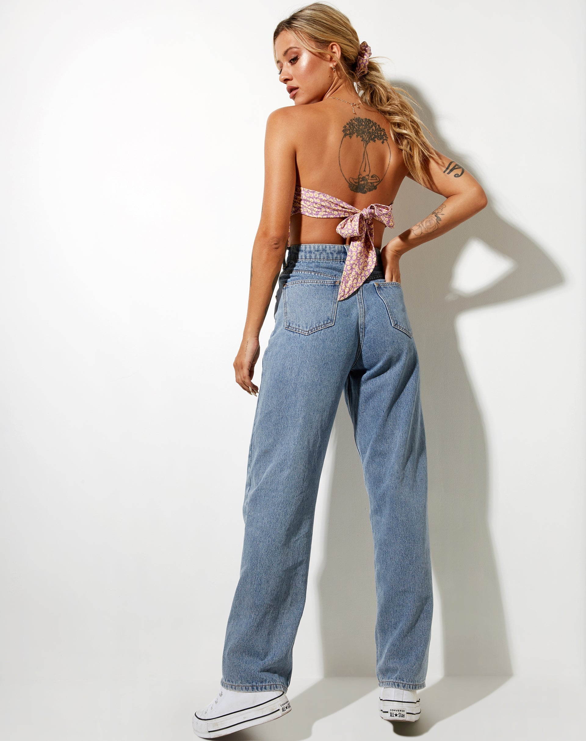 Imagen de Nolda Crop Top en Flower Fun Lila Limón
