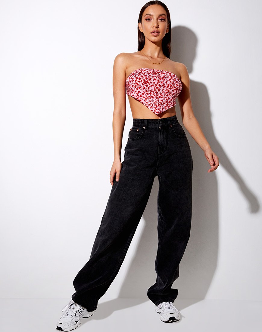 Imagen de Nolda Top en Ditsy Butterfly Melocotón y Rojo