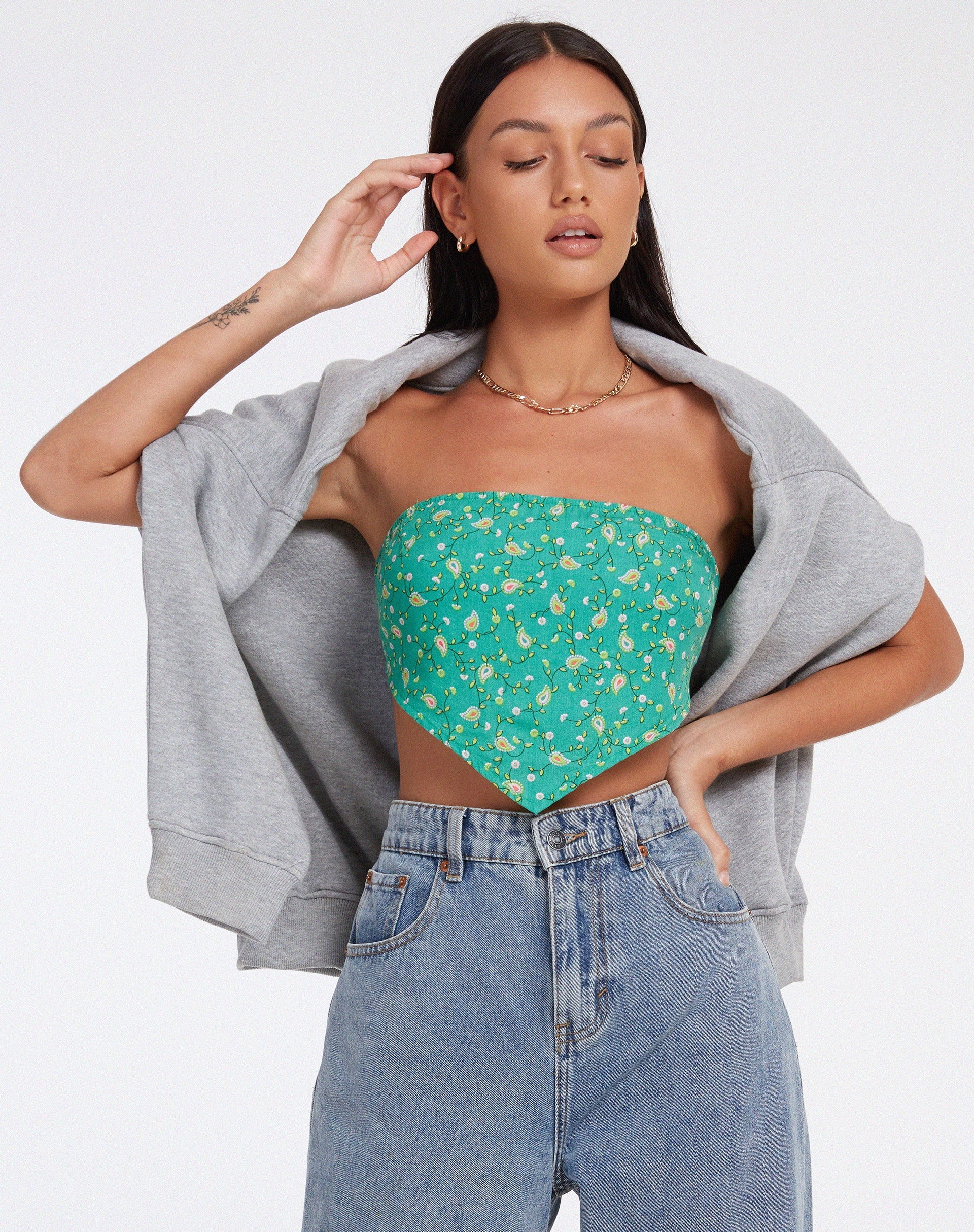 Imagen de Nolda Crop Top en Paisley Fun Verde