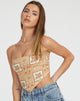 imagen de Nolda Crop Top en Picnic Print Marrón
