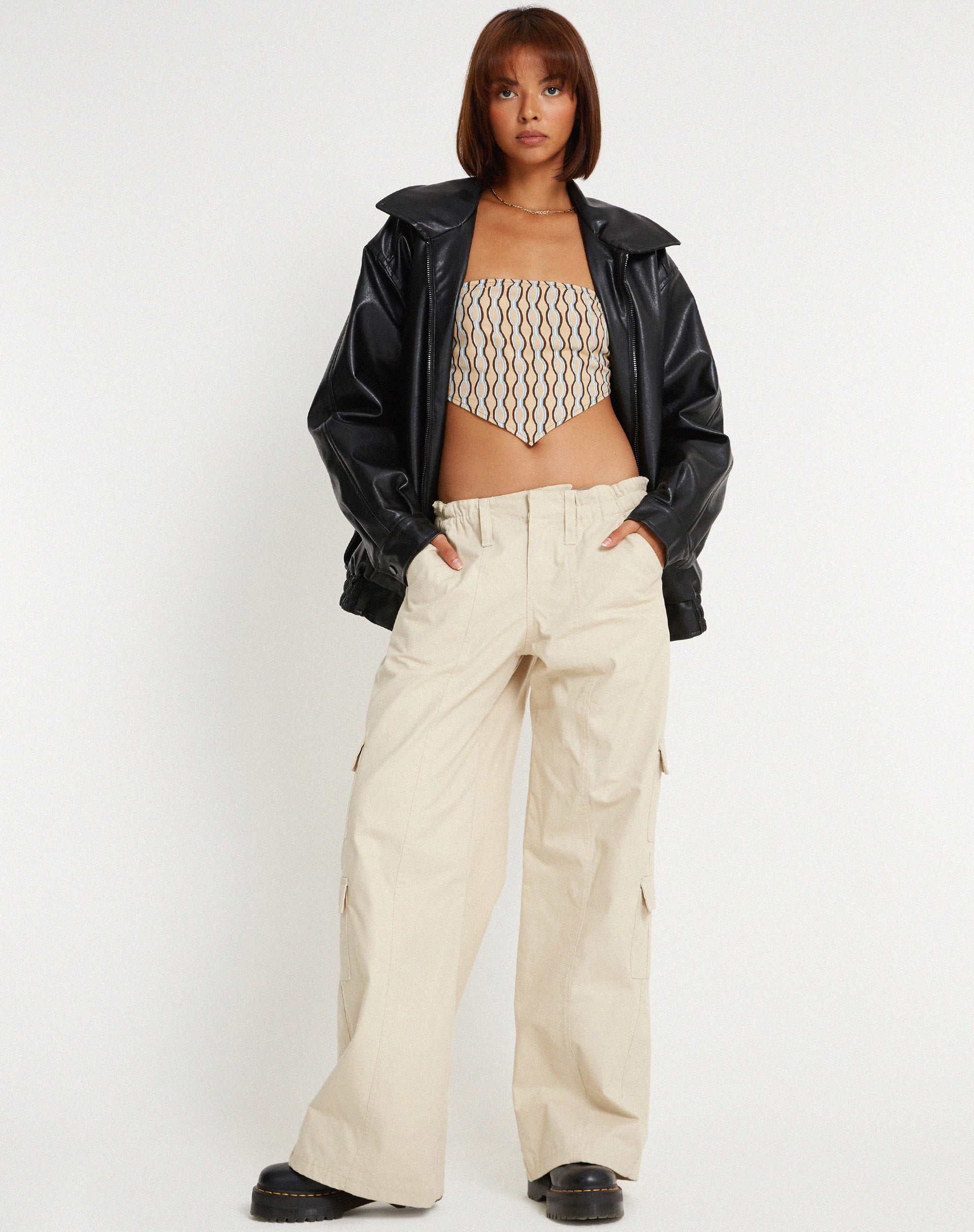 imagen de Nolda Crop Top en Preppy Geo Marrón