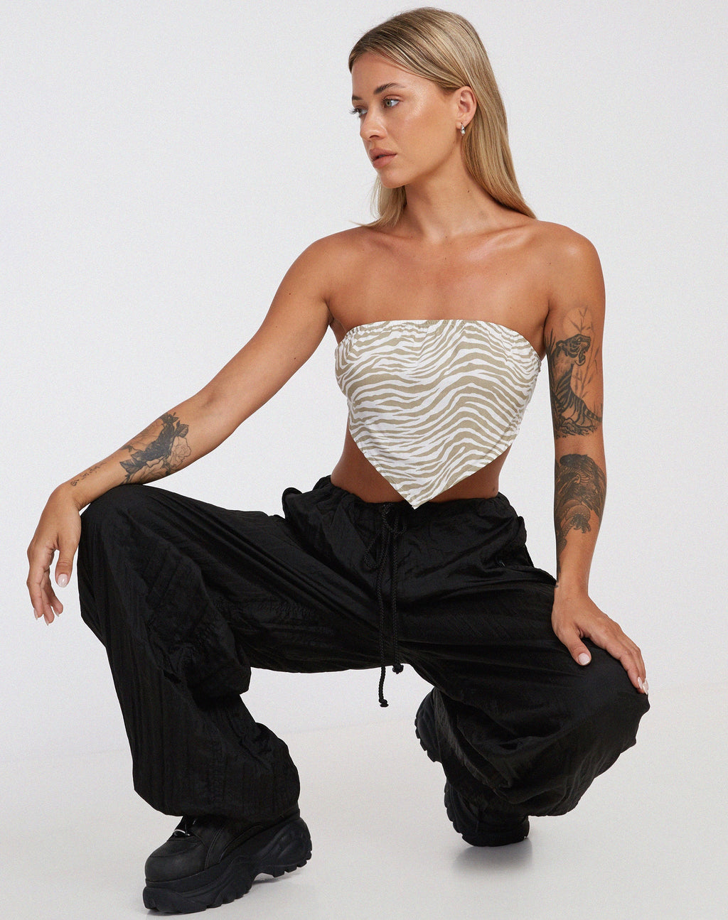 Top Nolda en cebra tonal