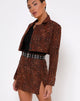 Imagen de la minifalda Sheny en leopardo naranja